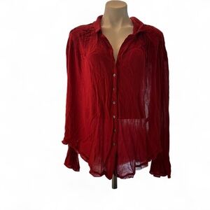 Free people red blouse size medium